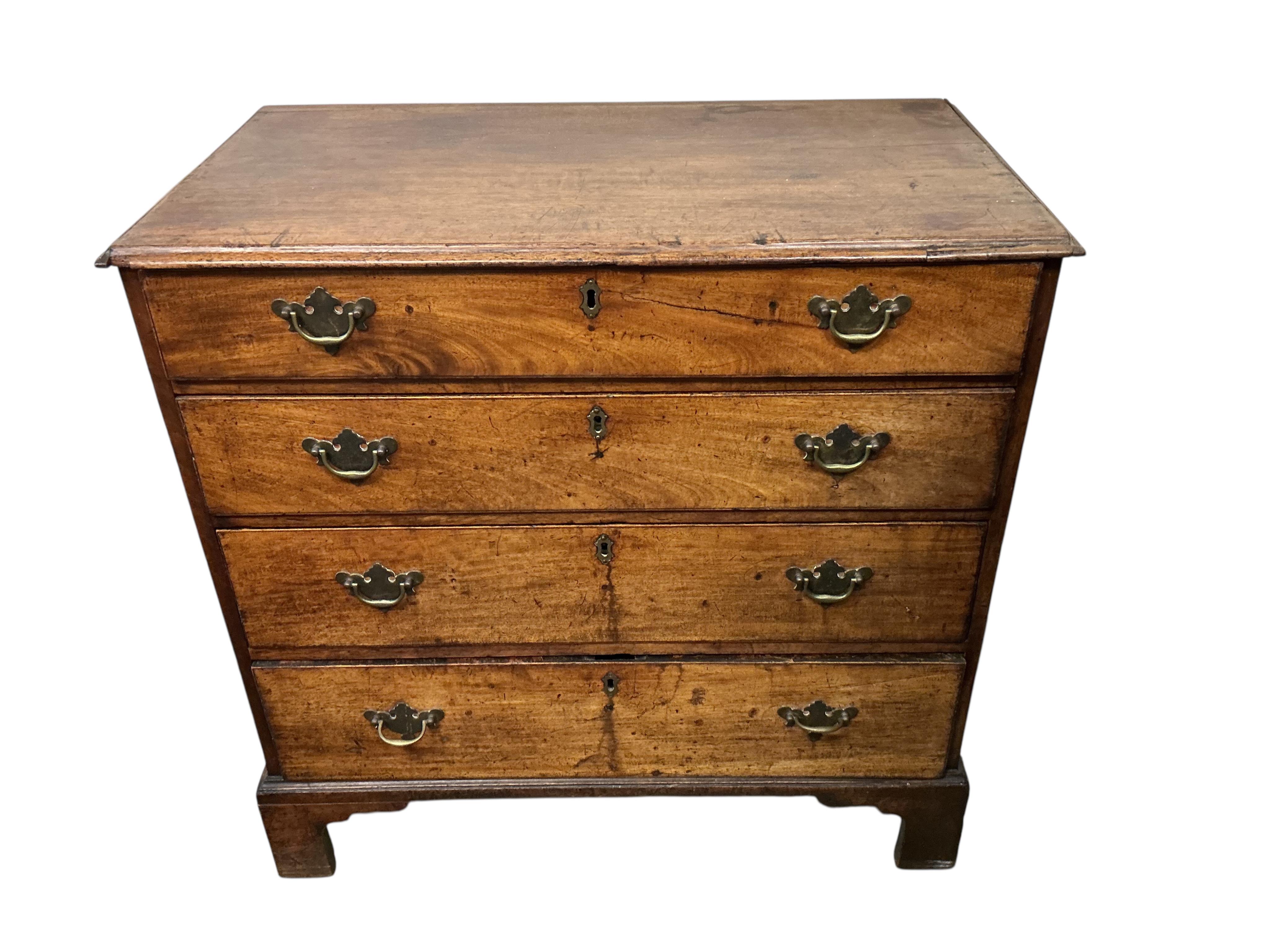 A George III mahogany chest of two short and three long graduated drawers, width 86cm, depth 49cm, height 85cm